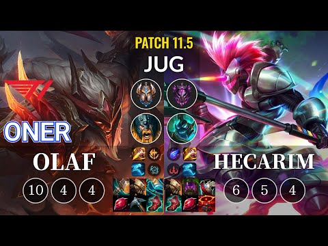 T1 Oner Olaf vs Hecarim Jungle - KR Patch 11.5
