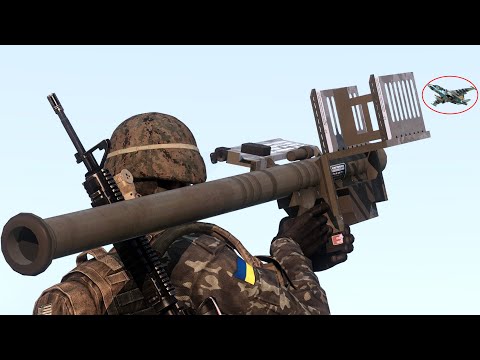 Anti-Air Stinger Missile FIM-92 Shooting Down Incoming Fighter Jets - Military Simulation - ARMA 3