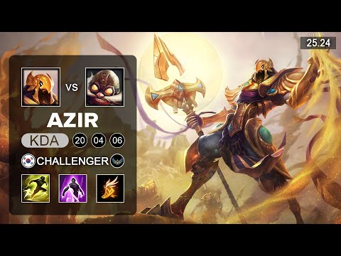 Azir vs Corki Mid - KR Challenger - Patch 25.24 Season 15