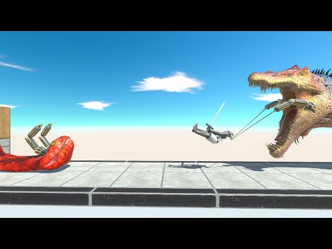 Titanoboa vs Spino Trying To Eat Food - Animal Revolt Battle Simulator