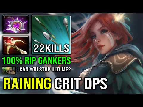 CRAZY Raining Crit Windranger 15Min Godlike 100% Anti Mid Gankers with Insane Shackleshot Dota 2