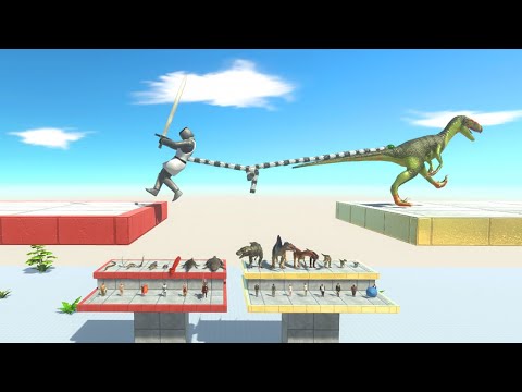 TUG OF WAR Carnivore + Humans vs Reptiles + Ancient Humans - Animal Revolt Battle Simulator