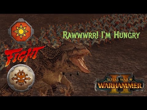 Hungry, Hungry Dino! Lizardmen vs. Norsca Fight To The Death - Total War Warhammer 2