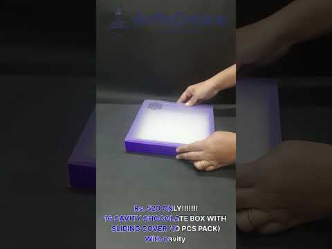Quick & Easy 16 Cavity Chocolate Box with Sliding Cover & Cavity (10 Piece Pack)In variety of colors