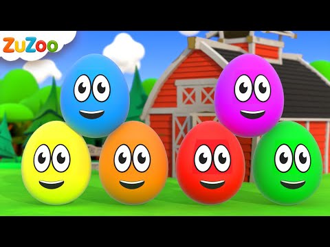 Learning Colors and Numbers Song | Colorful Eggs on the Farm | ZuZoo Nursery Rhymes & Kids Songs