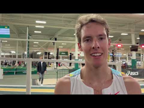 Cooper Teare after second place finish in the mile at ASICS Sound Running