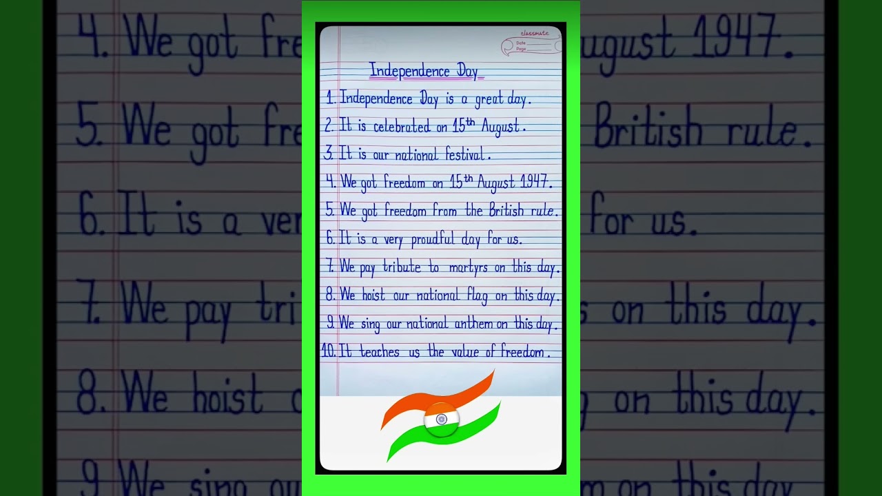 eassy on independence day