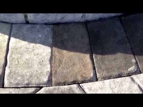 Part of a video titled How to install a soldier course border on a paver or brick patio walkway NJ