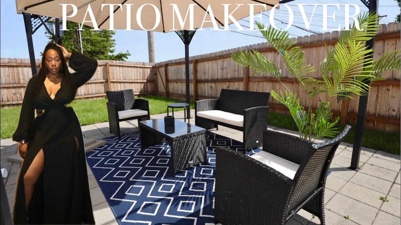 PATIO MAKEOVER + DECORATE WITH ME | DIY AC UNIT LANDSCAPING & BACKYARD GLOW-UP 🌿✨