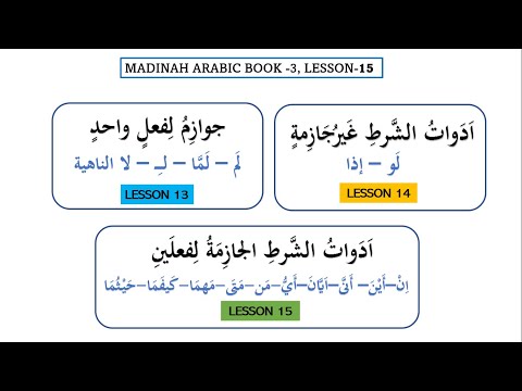 Madina Arabic Book 3, Lesson 15 (Part-1) اَدَوَاتُ الشرط الجازمة + حتى + كم الخبرية
