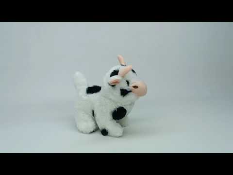 Мягкая интерактивная коровка для детей 17×15 см - ходит и мычит, арт. C23907-2 - фото 1 - id-p2620190386