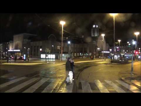 Helsingin Raitiolinja Töölön Halli ja linja 5. Helsinki Tramline Töölö Depot e linha 5.