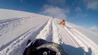 Snowmobiling on Langjökull glacier, Iceland