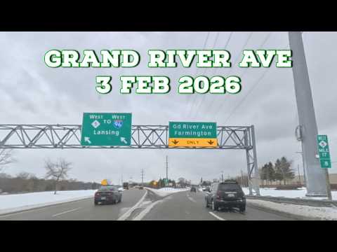 Grand River Ave: Detroit to Novi | No Talking HD Dashcam