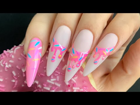 Soft Gel Tips Nails with Gel Overlay and 🍩 Donut Design with Modelones Kit