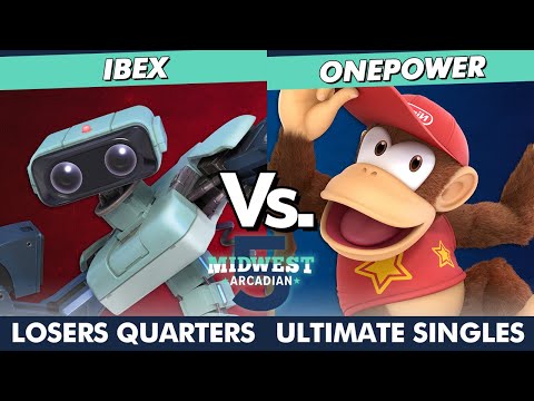 Midwest Arcadian 5 Losers Quarters - IBEX (R.O.B.) Vs. OnePower (Wolf, Diddy Kong) SSBU Ultimate