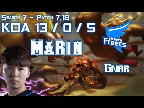 AFs MaRin GNAR vs RUMBLE Top - Patch 7.18 KR Ranked