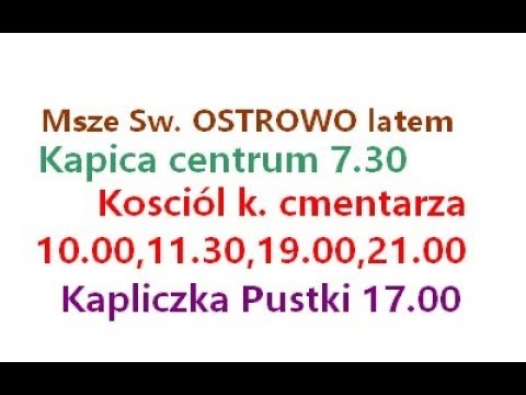 OSTROWO🌊😊🌊nad morzem msze święte💒 *w niedziele w wakacje*  ★ Agawa 88 poleca
