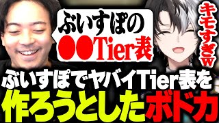 ぶいすぽのとんでもないTier表を作ろうとしたボドカにドン引きするKamitoとSPYGEA