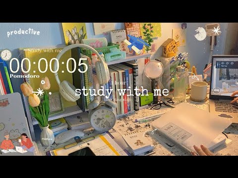 MÌNH Ở ĐÂY ĐỂ HỌC CÙNG CẬU-📚🌼1-hour study late night//STUDY WITH ME-pomodoro/study music