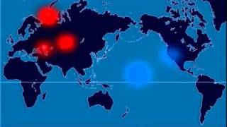 A Time-Lapse Map of Every Nuclear Explosion Since 1945 - by Isao Hashimoto