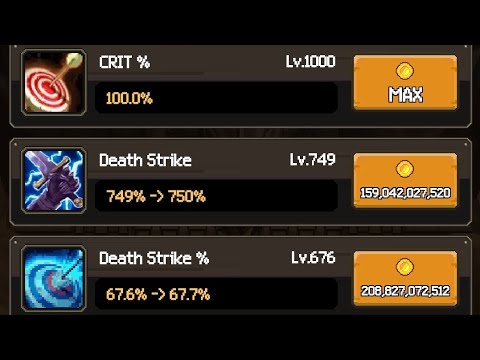 Slayer Legend Max Crit To Unlock Death Strike & Death Strike % Info