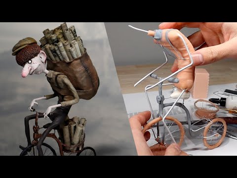 Making Up My Own Nightmare Character - The Story of "The Paperboy" | Polymer Clay Timelapse