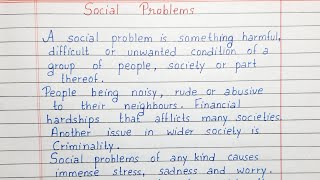 Write a short essay on Social Problems | Essay Writing | English
