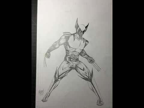 Inking and coloring Wolverine on Procreate
