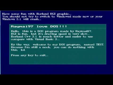 DOS: My first DOS program with BGI,  compiled in Borland C++ 3.1