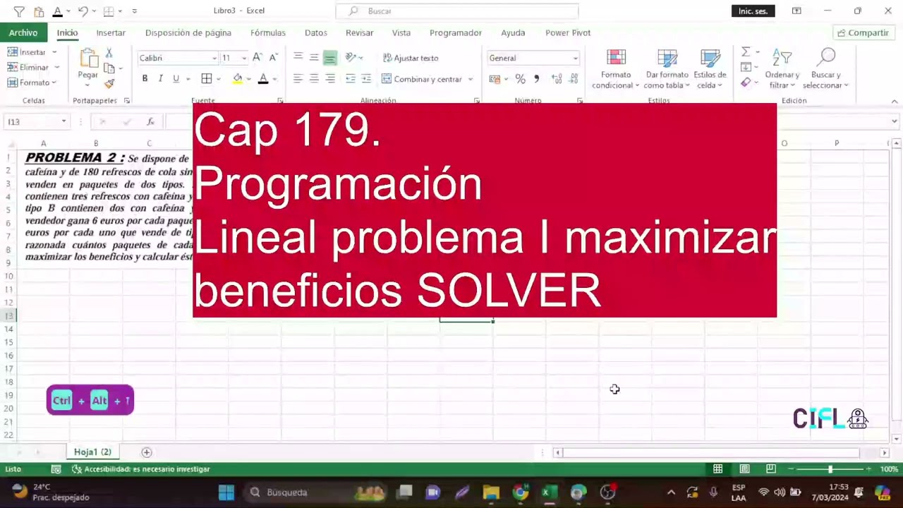 Cap179. Resolver Problemas de Optimización con Solver en Excel: Maximizando Beneficios 📈💼