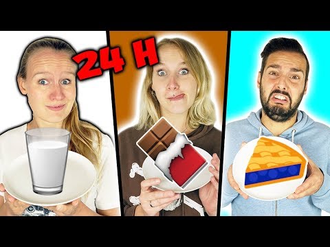 24 Stunden die FARBE ESSEN DIE MAN TRÄGT Challenge - Kathi, Nina & Kaan essen 1 Tag nur Süßigkeiten