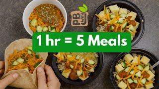 1 Hour Meal Prep = 5 High Protein Plant-Based Lunches