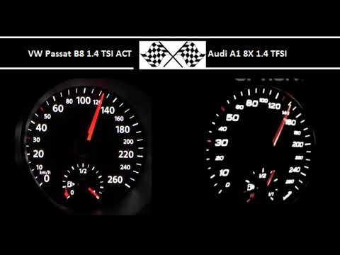 VW Passat B8 1.4 TSI ACT VS. Audi A1 8X 1.4 TFSI - Acceleration 0-100km/h