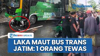 Laka Maut Bus Trans Jatim Tabrak Pemotor di Lamongan, Sopir Nyaris Diamuk Massa: 1 Orang Tewas