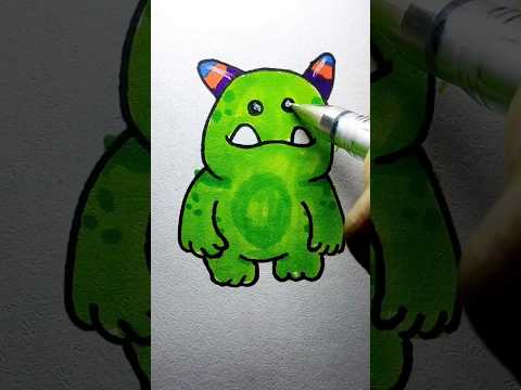 cute monster drawing 😍😍 #art #drawing #shorts