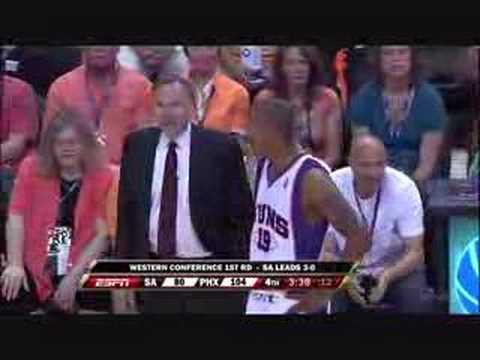 Robert Horry OWNS the Suns - D'Antoni tweaks out and ejected