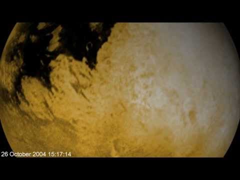 Cassini spacecraft flyby of Saturn's largest moon Titan in 2004