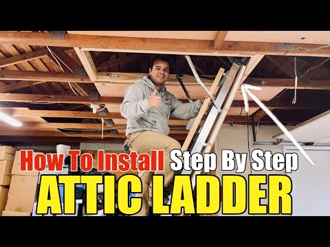 How To Install A Louisville Attic Ladder In The garage Step By Step With Basic Hand Tools DIY
