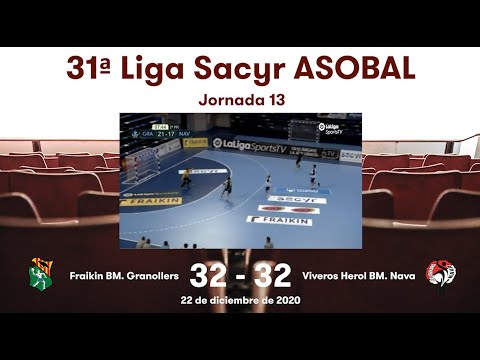 31ª Liga Sacyr ASOBAL J13: Fraikin BM. Granollers - Viveros Herol BM. Nava 32-32