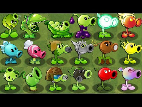 All Pea Plants MAX LEVEL Power-Up! vs Gargantuar in Plants vs Zombies 2