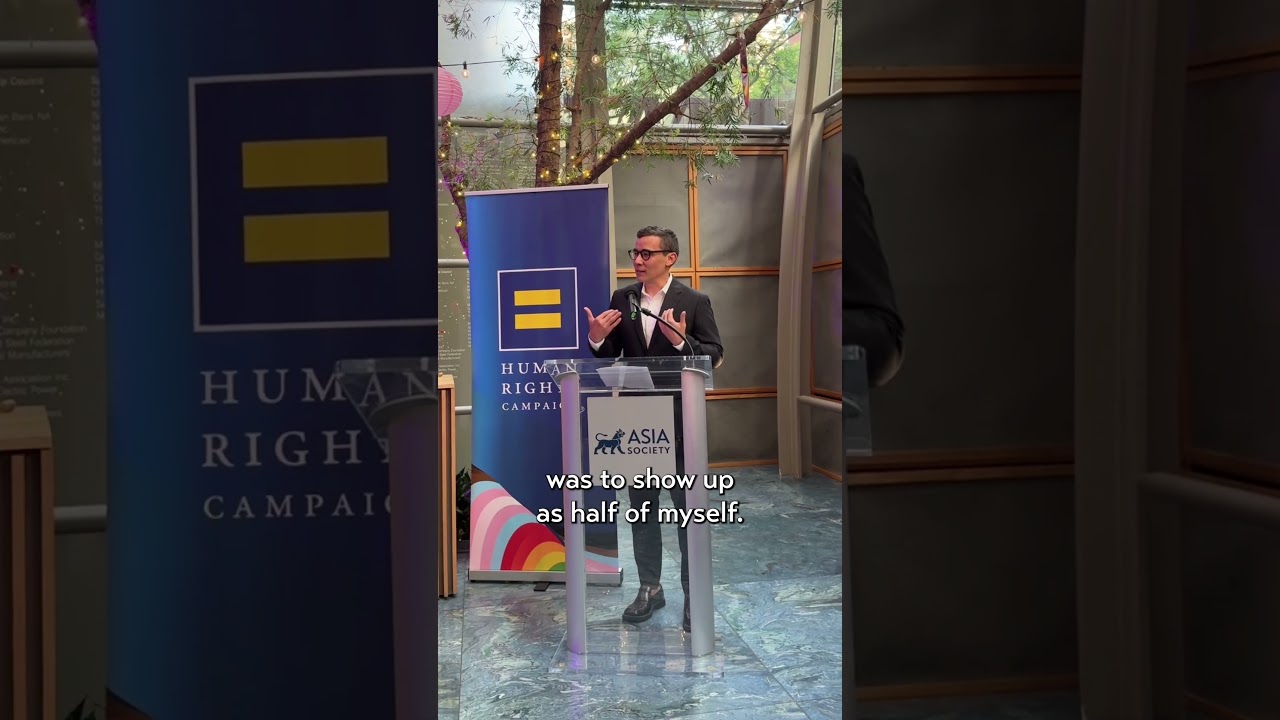 Conrad Ricamora Accepts the Human Rights Campaign's Equality Crane Award at Asia Society New York