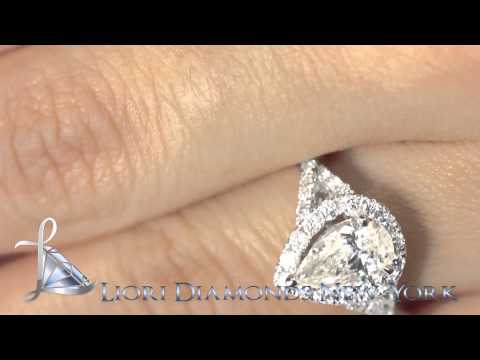 ER-SOLD-018 - 1.59 Carat H-SI3 Pear Shape Vintage Style Natural Diamond Engagement Ring 14K