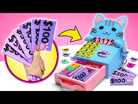 EASY DIY! How To Make Cutest Cat Cash Register Toy From Foam & Felt! 🐱✨