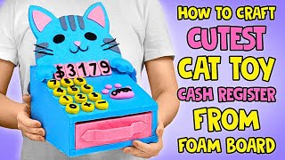 EASY DIY! How To Make Cutest Cat Cash Register Toy From Foam & Felt! 🐱✨