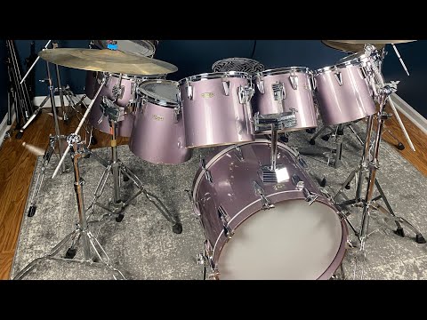 Tama Granstar Concert Tom 9-piece drum set in Heather Metallic finish image 13