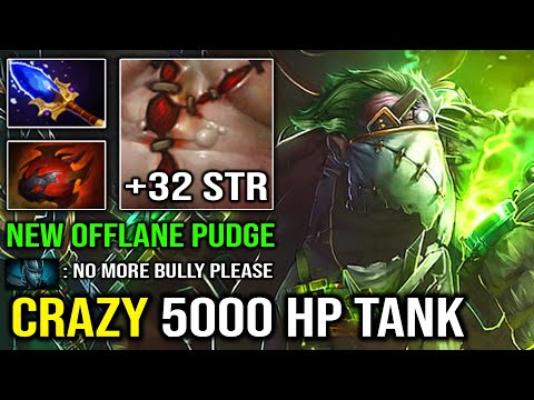 CRAZY 5000 HP TANK Super Offlane Pudge 100% Bullying PA From the Lane with +32 Strength Dota 2