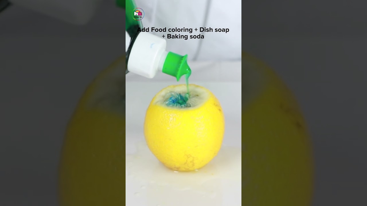 🍋Make a Lemon Volcano - Fun Science Experiment For Kids💥| HooplaKidz How To #shorts