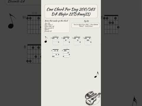 One chord per day 200/365: D#maj11(D# major 11) #guitar #guitarlesson #guitartutorial #tabs #music