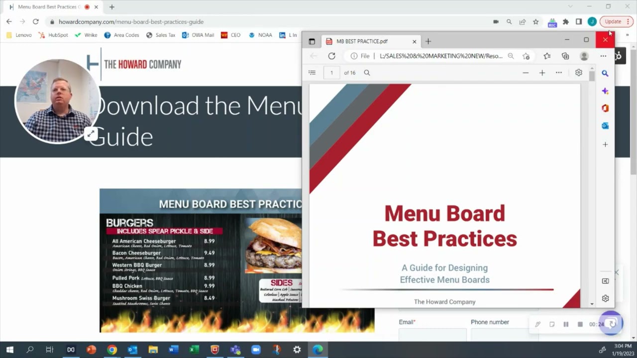 Jim Reeder presenting menu board best practices